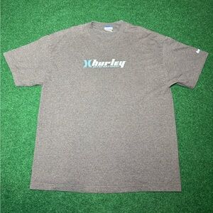 Hurley Vintage 90s Y2K Surfer Skater Grunge XL Gray Graphic Logo T Shirt 23x30